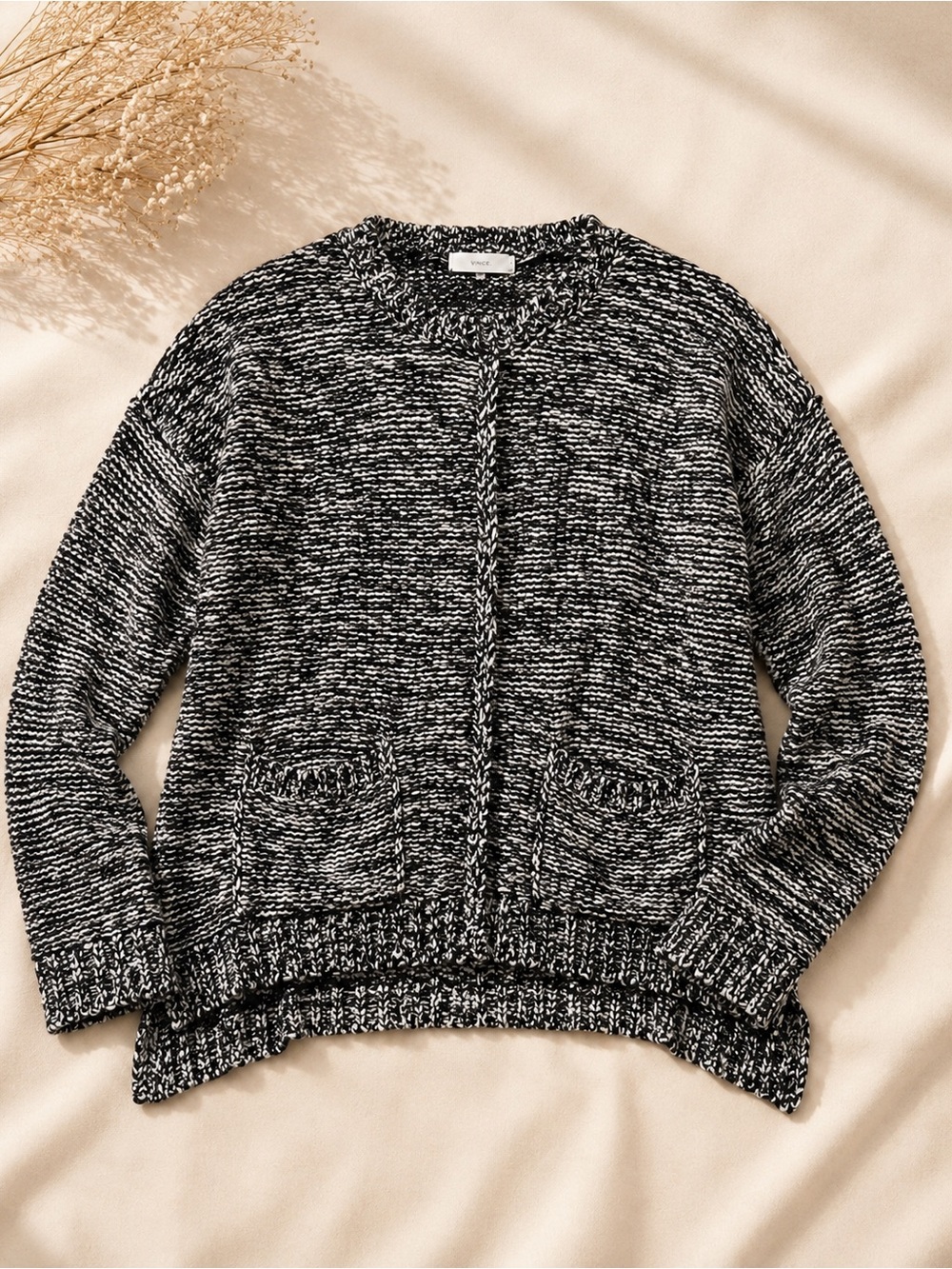 OH MY JULIAN INC. Black and White Crew Neck Sweater